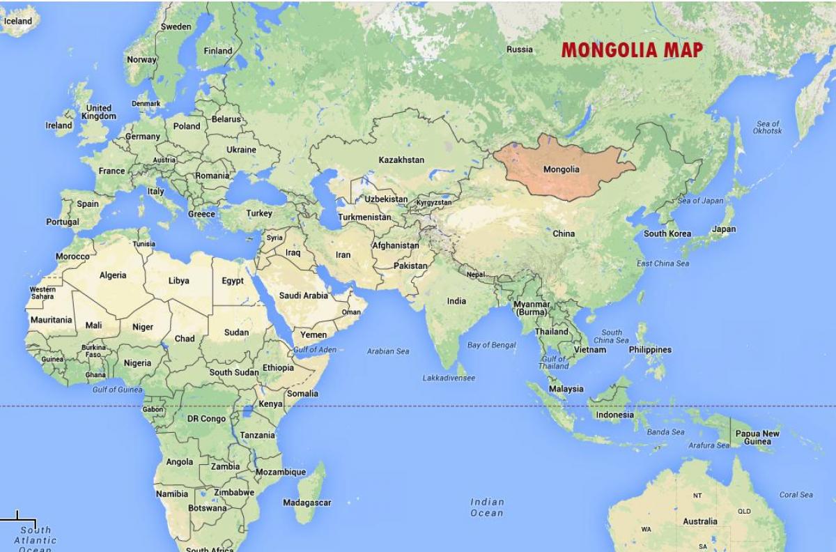dünyanın xəritəsi gösteren Monqolustan