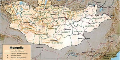 Monqolustan coğrafi xəritə