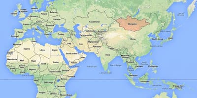 Dünyanın xəritəsi gösteren Monqolustan